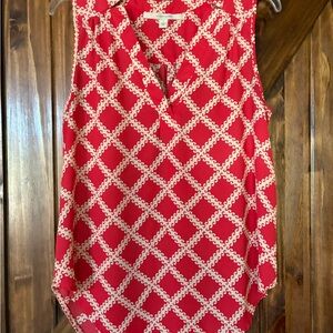 41 Hawthorn Salmon and Cream Geometric Blouse